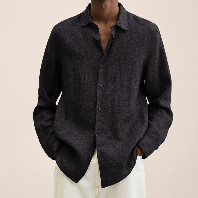 Herren Leinen Regular-Fit Hemd