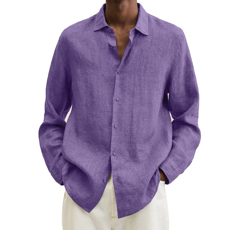 Herren Leinen Regular-Fit Hemd