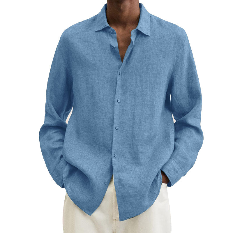 Herren Leinen Regular-Fit Hemd