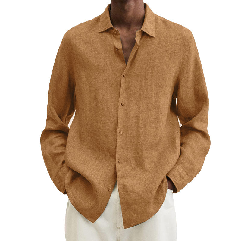 Herren Leinen Regular-Fit Hemd