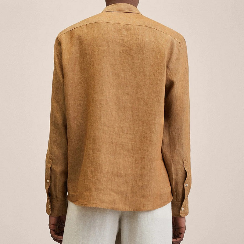 Herren Leinen Regular-Fit Hemd