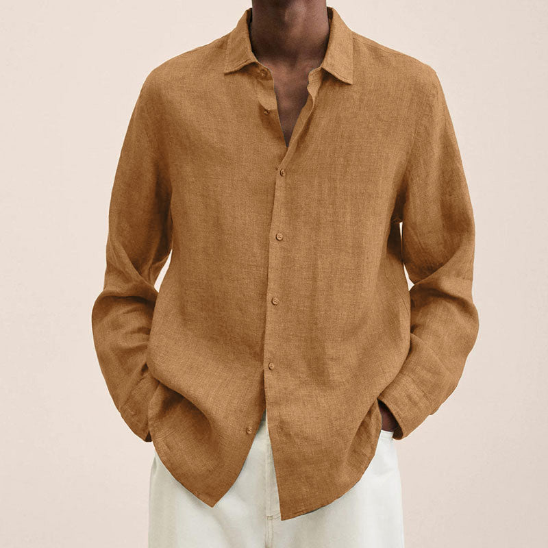 Herren Leinen Regular-Fit Hemd