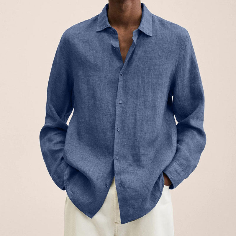 Herren Leinen Regular-Fit Hemd