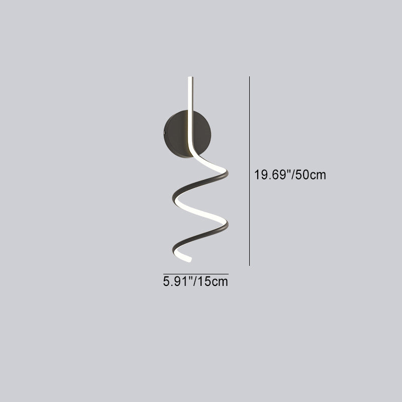Moderne Minimalistische Spiral Aluminium Eisen LED Wandleuchte Für Schlafzimmer