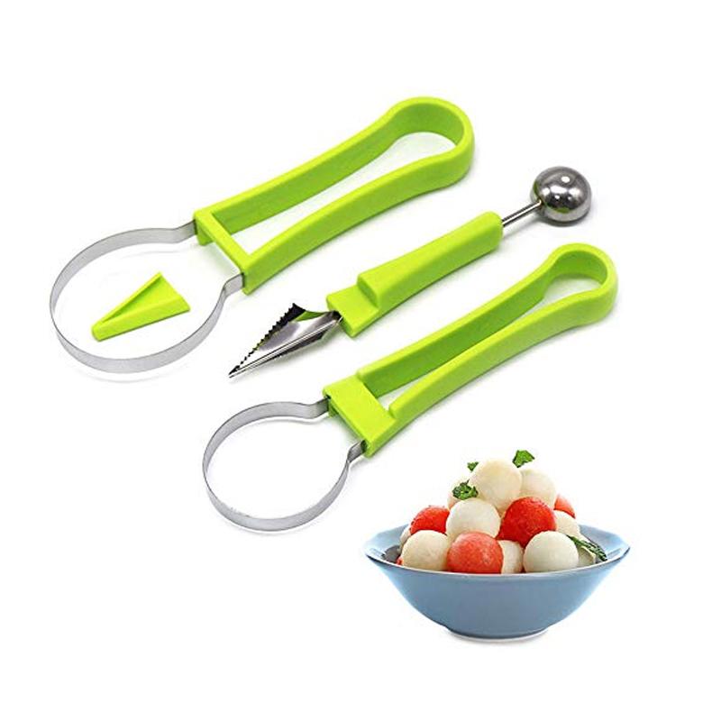 4 In 1 Edelstahl Obst Melonen Kugelausstecher Set