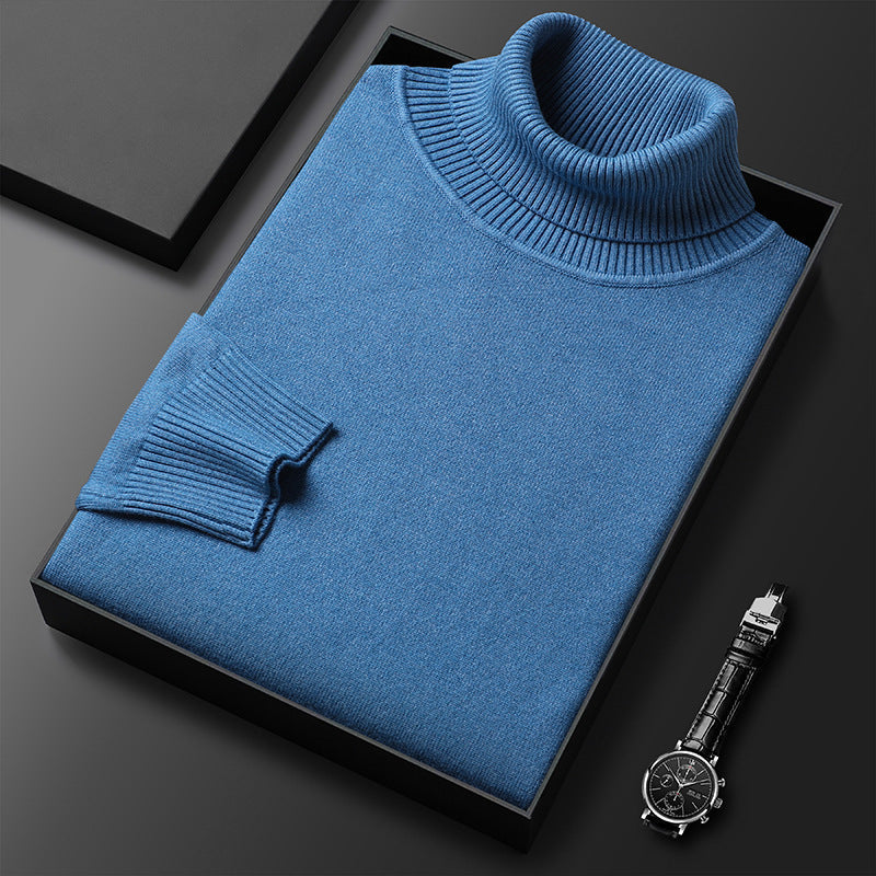 Herren einfarbiger Rollkragenpullover