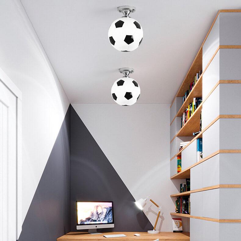 Sandsberg Kreative Deckenleuchte | Basketball & Fußball Design | Halbmontage | Glaslampe