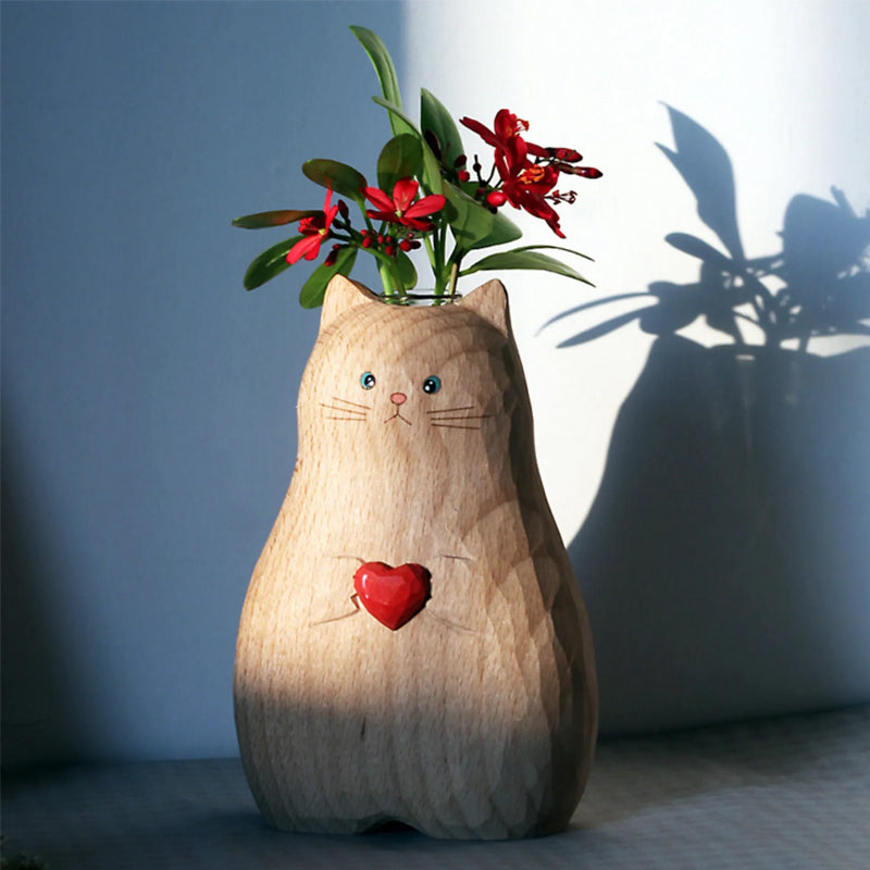 Handgefertigte Katzenvase
