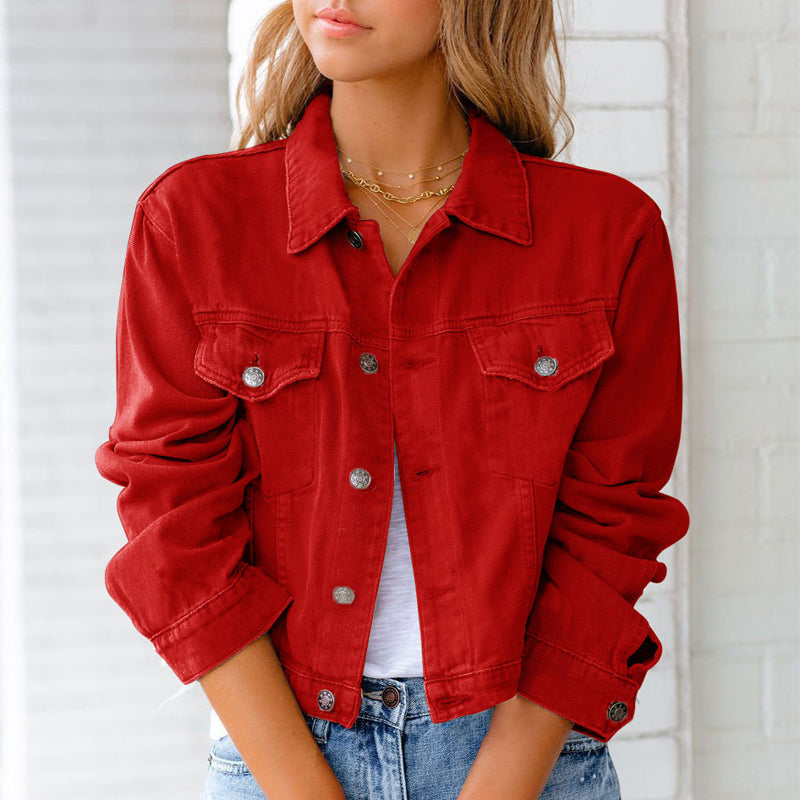 Bunte Denimjacke