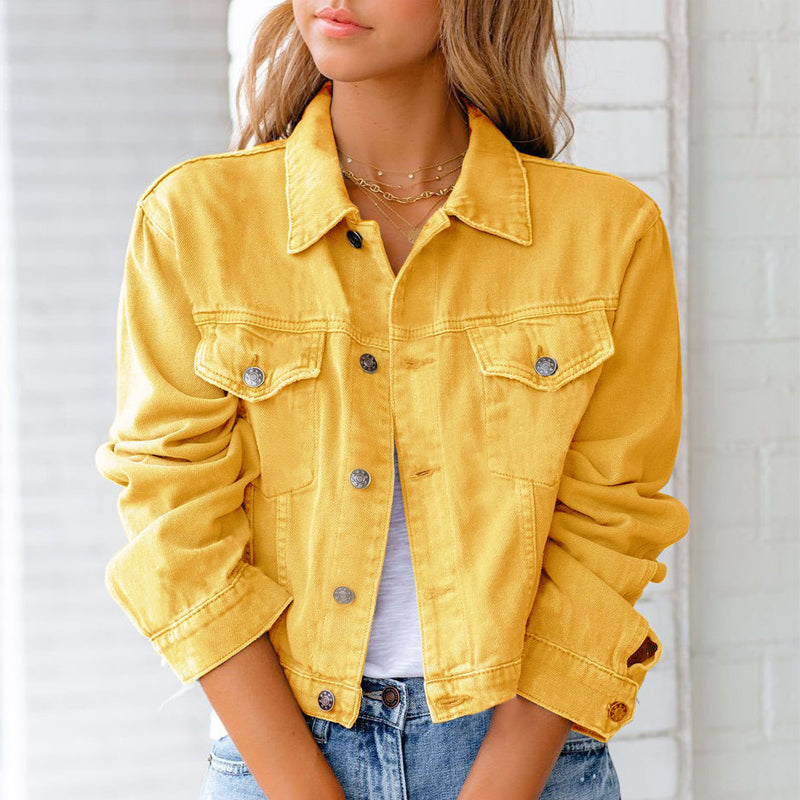 Bunte Denimjacke