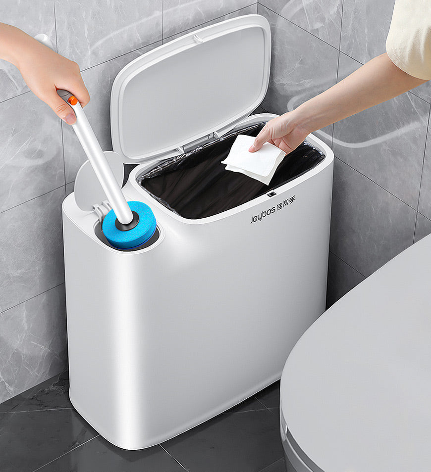 2 in 1 Schmaler Badezimmer-Mülleimer mit Toilettenbürste Z32