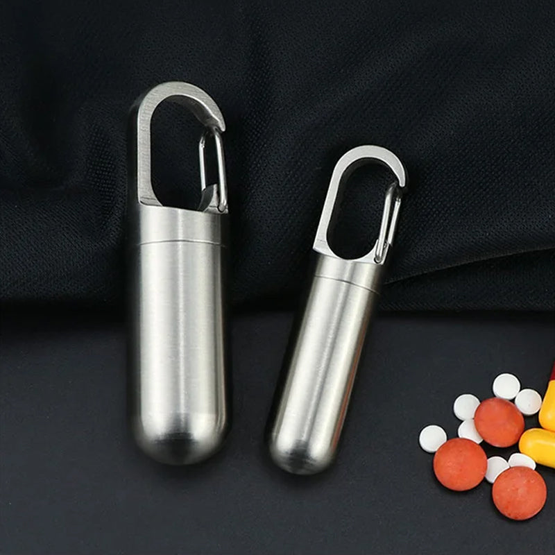 Edelstahl Pillendose