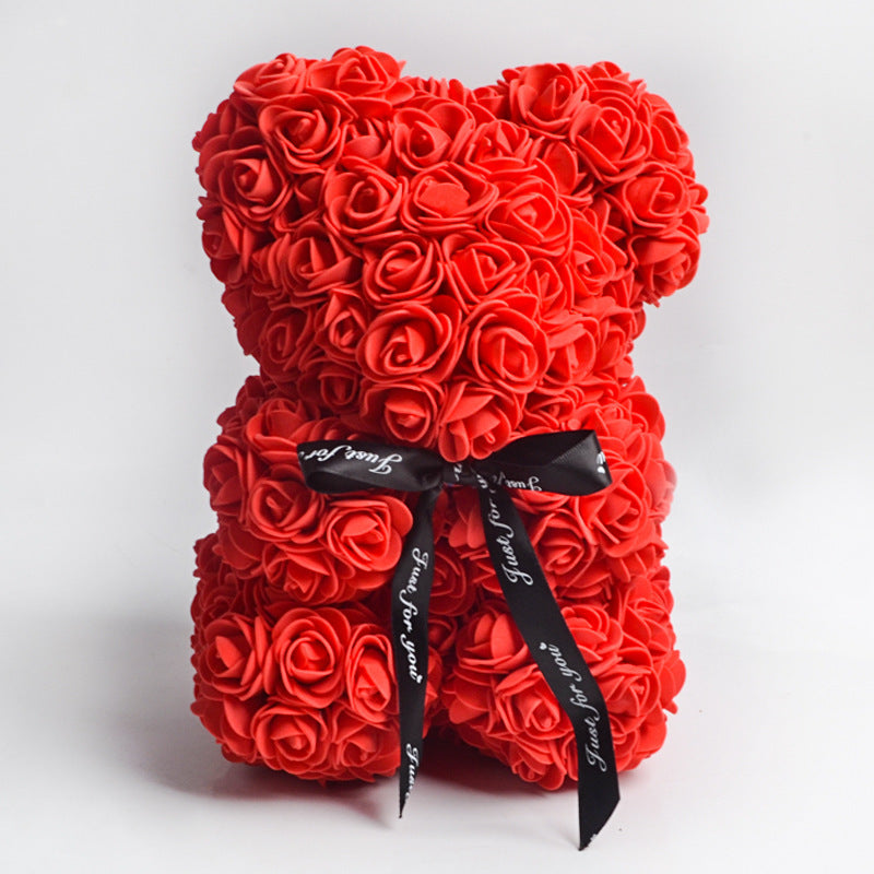 Valentinstag Geschenk Rose Bär Ewige Blume Rose Teddybär PE Schaum Bär 25cm Valentinstag