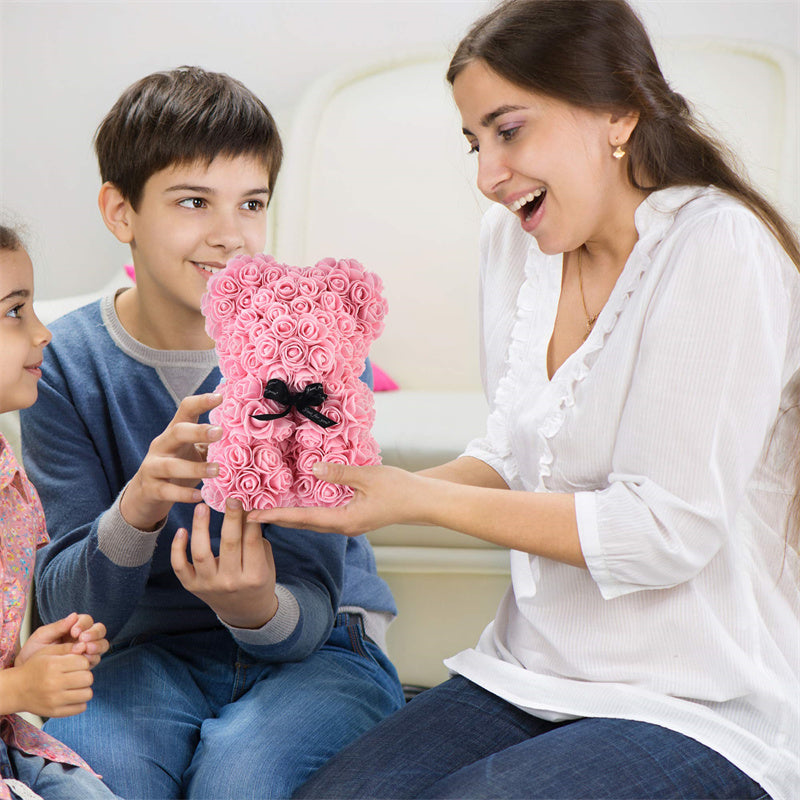 Valentinstag Geschenk Rose Bär Ewige Blume Rose Teddybär PE Schaum Bär 25cm Valentinstag