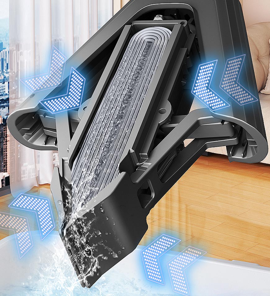 Ein-Klick-Presse-Freisprech-Waschschwamm-Mops Z169