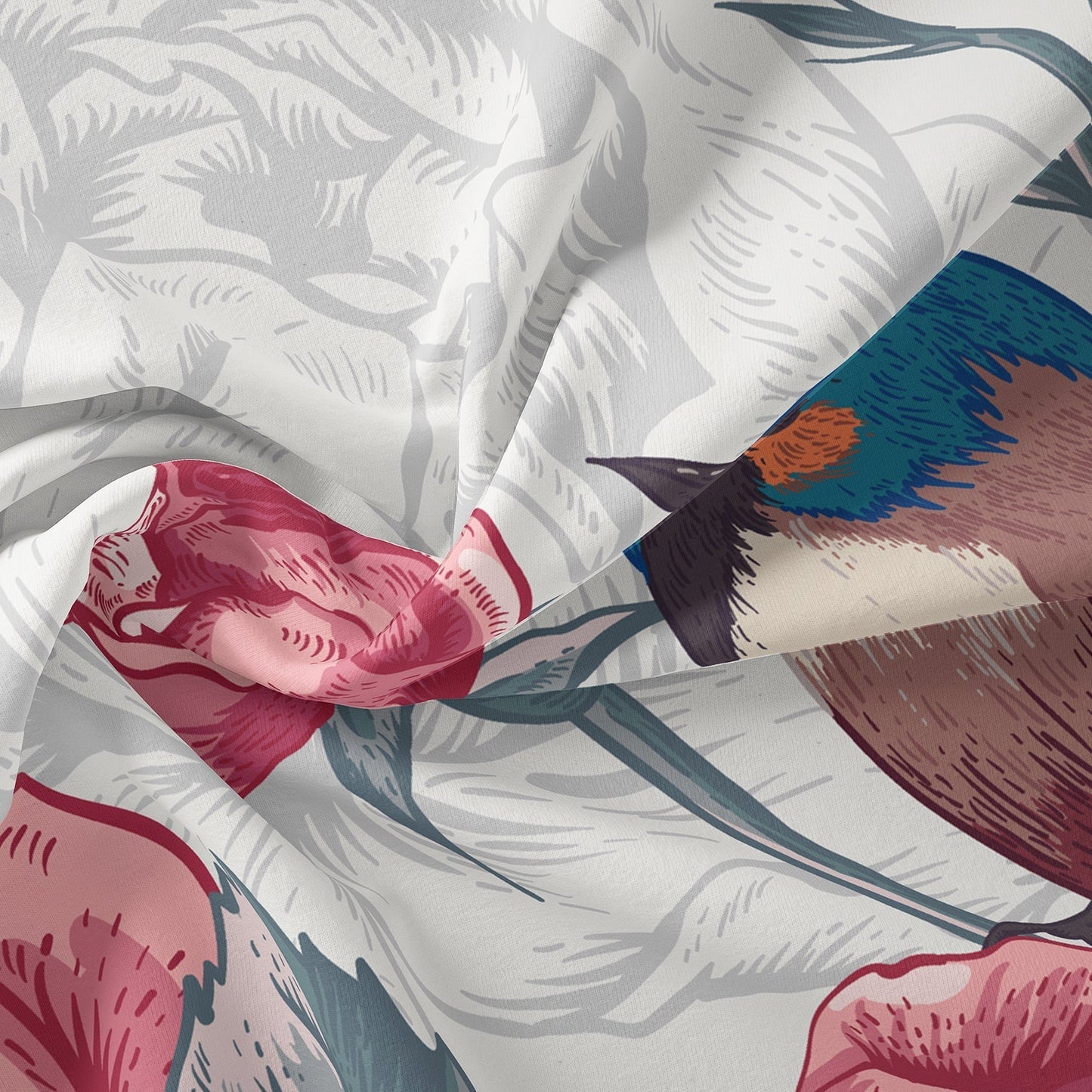 Layers - Blumen Vogel Weiche Daunen Bettbezug Bettwäsche Set