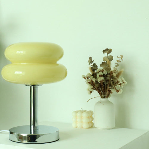 Moderne Glas-Tarte-Design 1-Licht Tischlampe