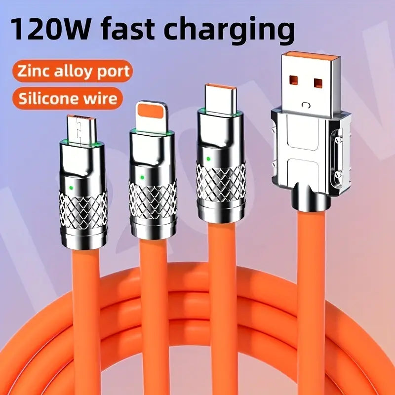 3-in-1-Superschnellladekabel mit LED-Anzeige