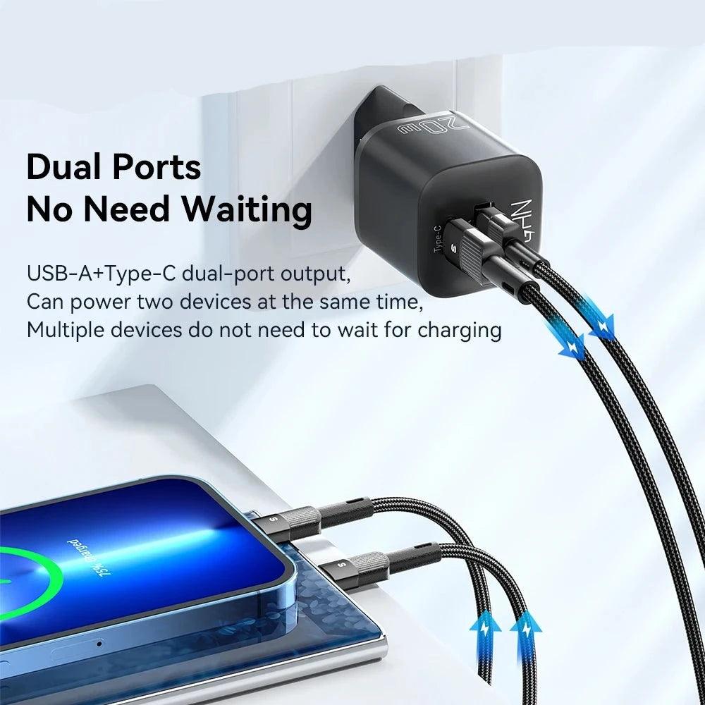 20W Gan PD USB C Ladegerät für iPhone 14 13 12 11 Pro Max Telefon QC 3.0 PD 3.0 USB Typ C Schnellladung für Xiaomi pocoiPad