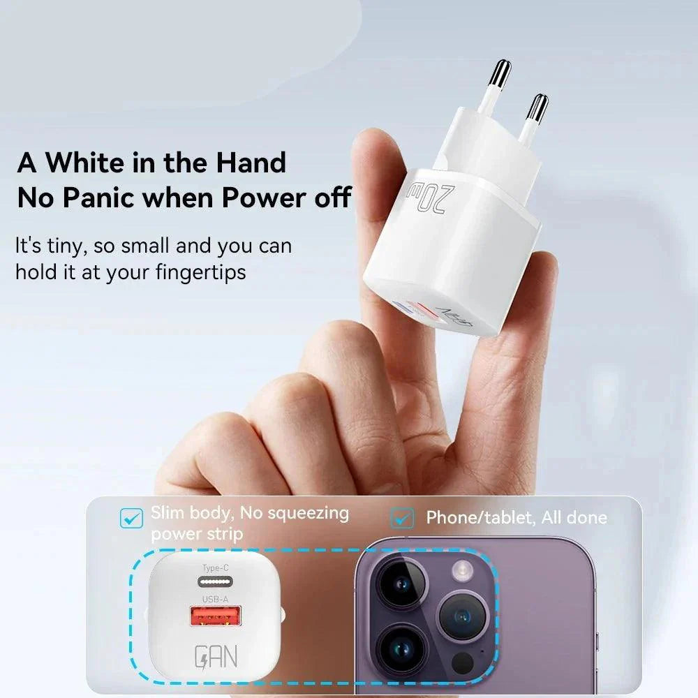20W Gan PD USB C Ladegerät für iPhone 14 13 12 11 Pro Max Telefon QC 3.0 PD 3.0 USB Typ C Schnellladung für Xiaomi pocoiPad