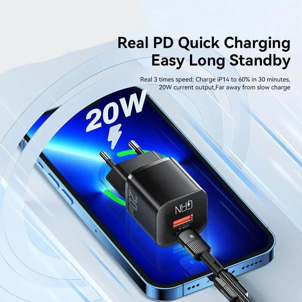 20W Gan PD USB C Ladegerät für iPhone 14 13 12 11 Pro Max Telefon QC 3.0 PD 3.0 USB Typ C Schnellladung für Xiaomi pocoiPad