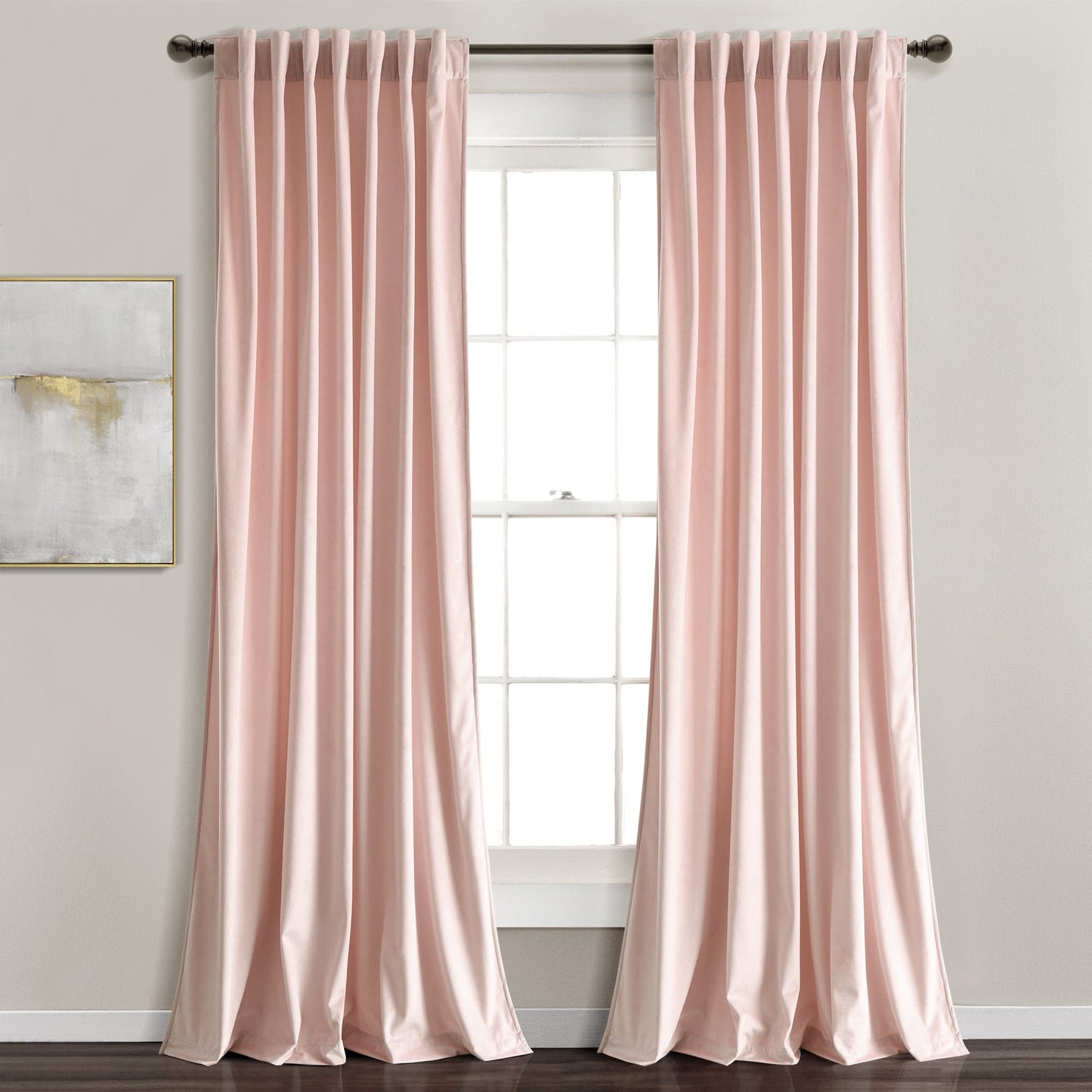 Prima Velvet Solid Back Tab Rod Pocket Lichtfilterndes Fenster Vorhangpaneel Set