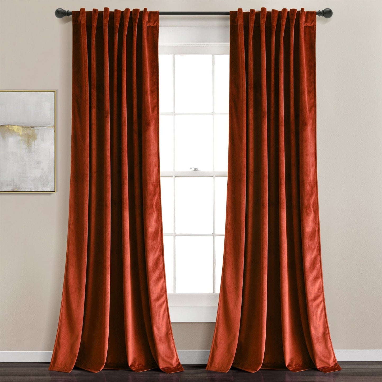 Prima Velvet Solid Back Tab Rod Pocket Lichtfilterndes Fenster Vorhangpaneel Set