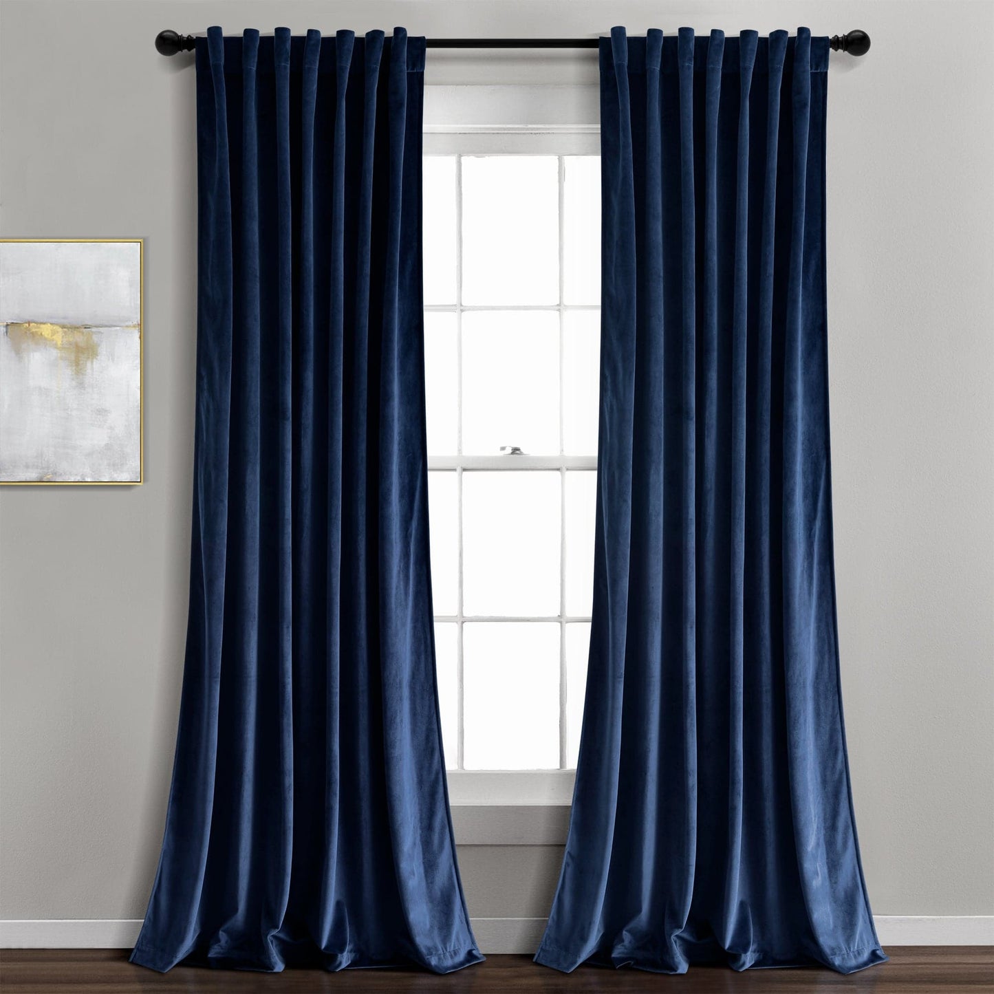 Prima Velvet Solid Back Tab Rod Pocket Lichtfilterndes Fenster Vorhangpaneel Set