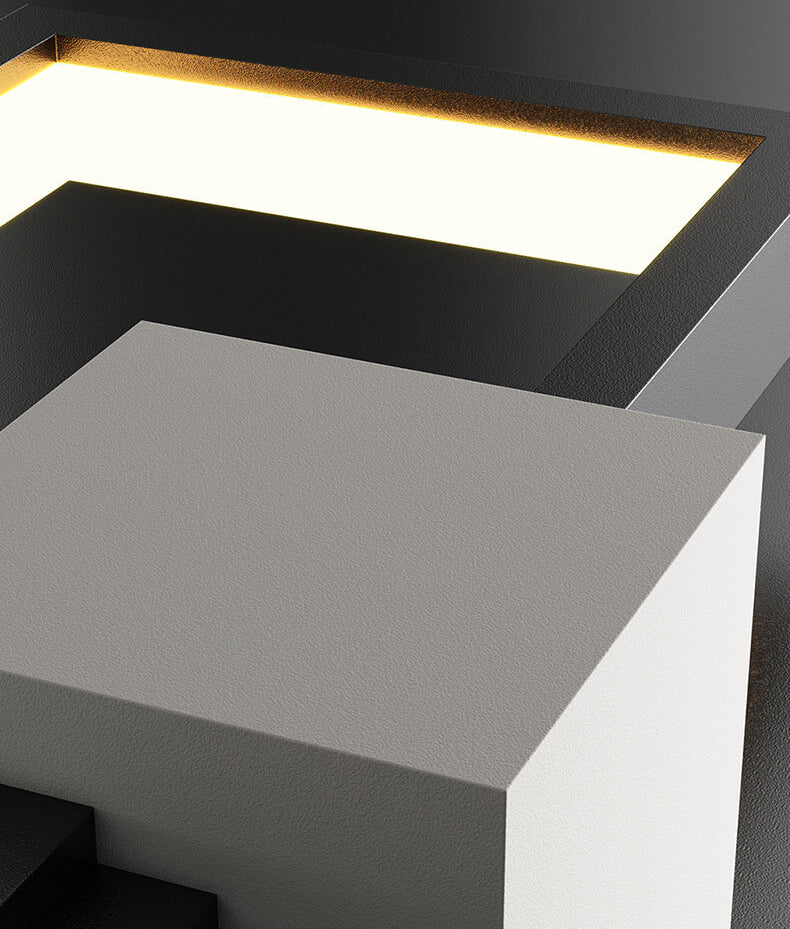 Minimalistische kreative quadratische Rahmen Eisen Silikon LED Wandleuchte