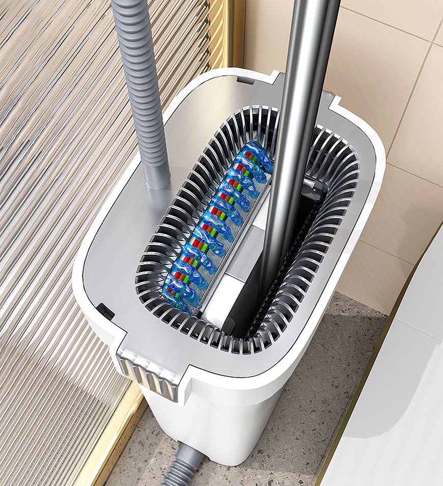 Flachwischer Hands-Free mit Wassereimer Z60