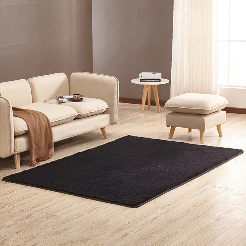 Fluffy Plain Rug Mehrfarbiger Lässiger Teppich Synthetik Waschbar Haustierfreundlich Rutschfester Teppich für das Wohnzimmer