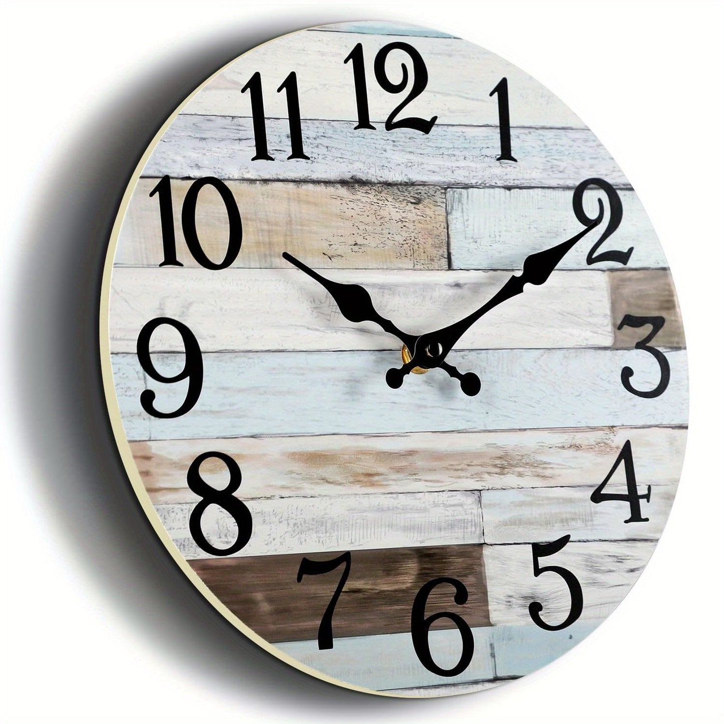Sandsberg Wanduhr - Stille Runde Uhr, Blaues Thema für Außen und Innen