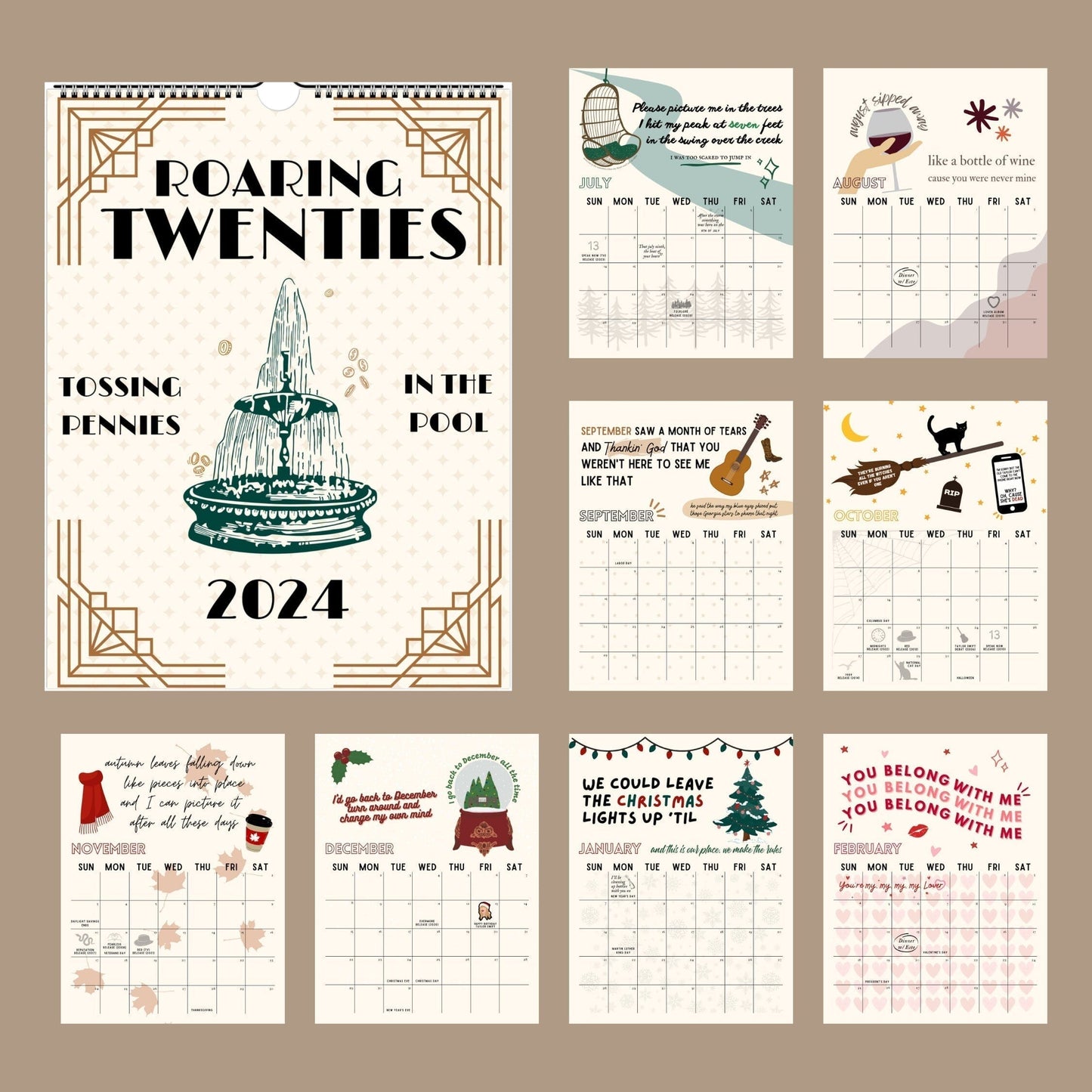 2025 TS Songtexte Wandkalender