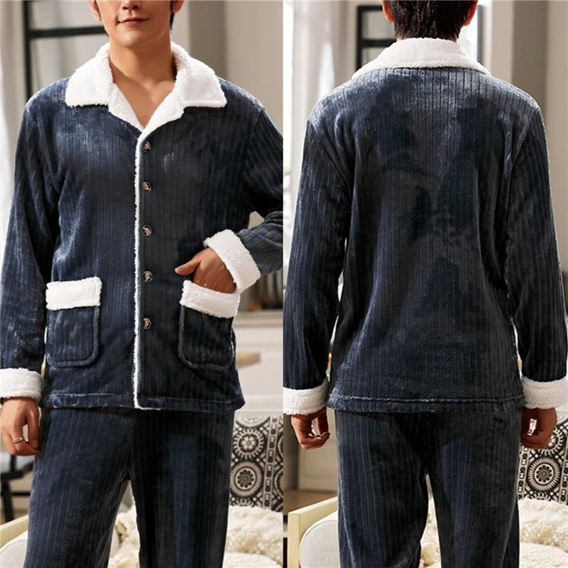 Herren Coral Fleece Schlafanzug