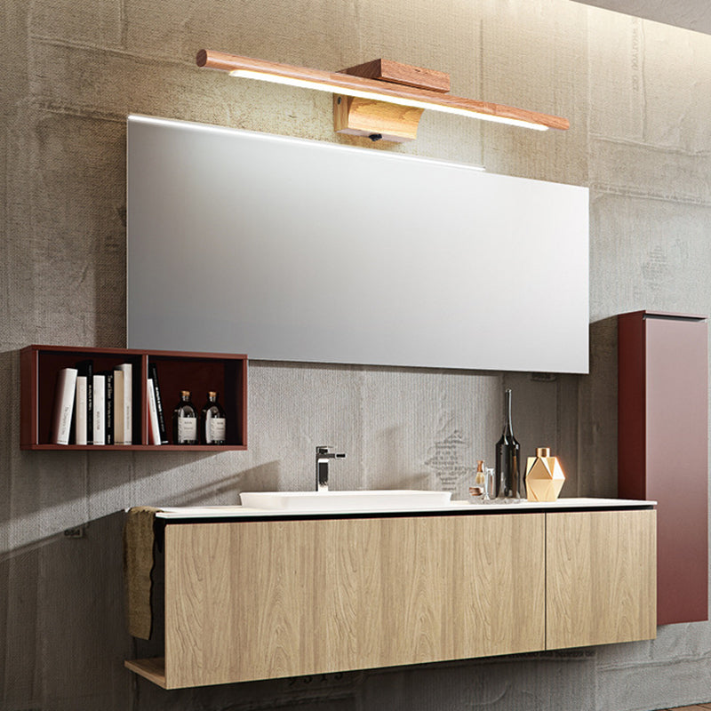 Sandsberg | Lineaire Vanity Wandlamp Moderne Minimalistische Stijl Hout Enkele Vanity Lamp