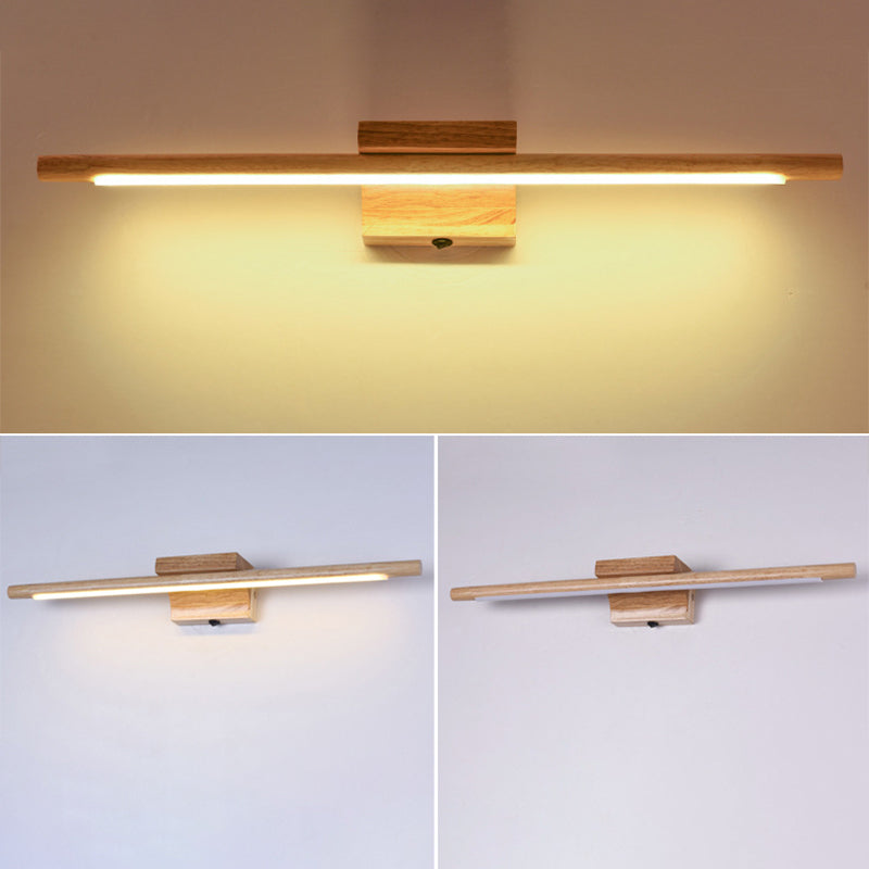 Sandsberg | Lineaire Vanity Wandlamp Moderne Minimalistische Stijl Hout Enkele Vanity Lamp