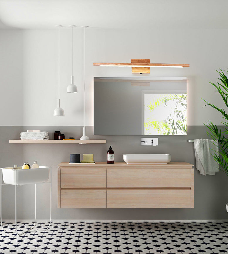 Sandsberg | Lineaire Vanity Wandlamp Moderne Minimalistische Stijl Hout Enkele Vanity Lamp