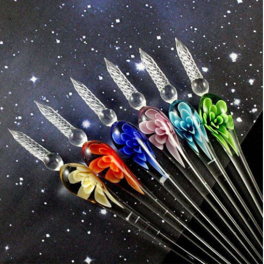 Glas Kalligraphie Stift Set mit Tinte und Stifthalter