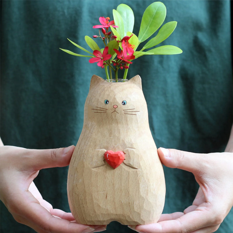 Handgefertigte Katzenvase