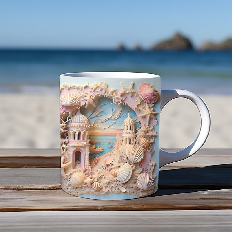 Sandsberg | 3D Ozean Strand Durchbruch Thema Kaffeebecher