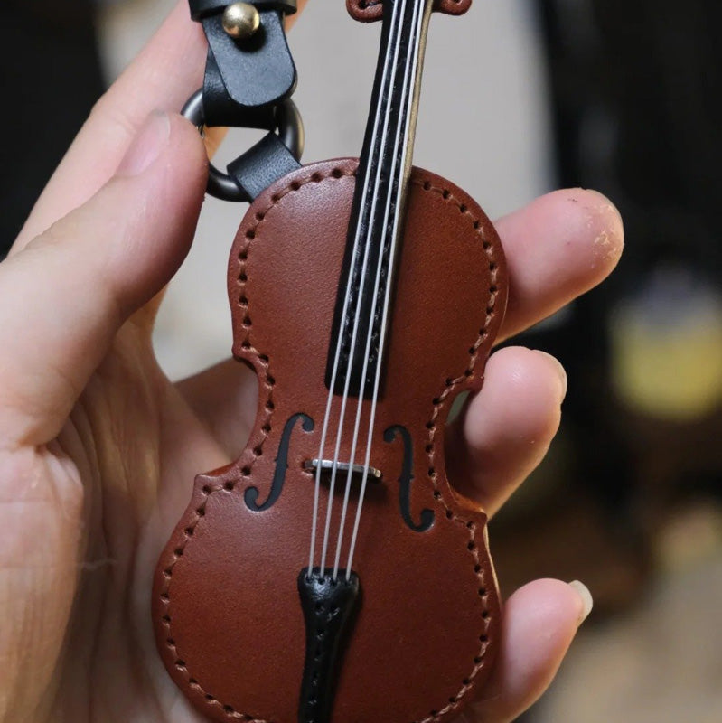 Hergestellter Leder Violin- & Cello-Schlüsselanhänger