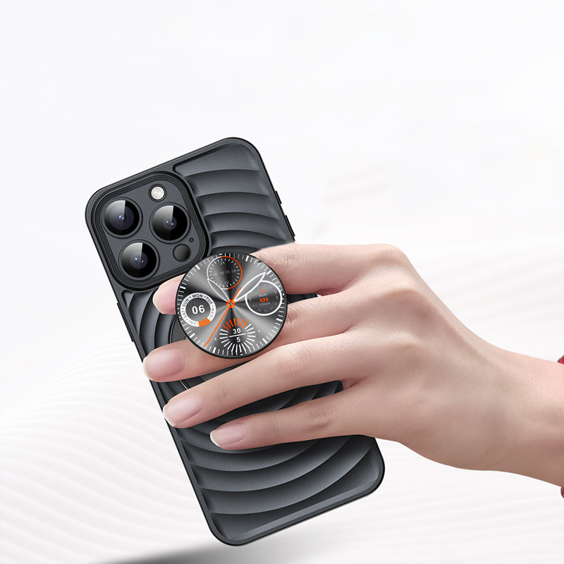 Telefonhülle mit Uhrständer: Unterstützt magnetisches Laden