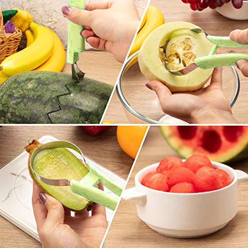 4 In 1 Edelstahl Obst Melonen Kugelausstecher Set