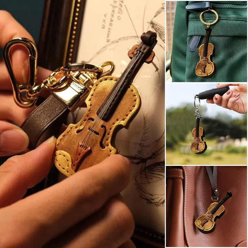 Hergestellter Leder Violin- & Cello-Schlüsselanhänger