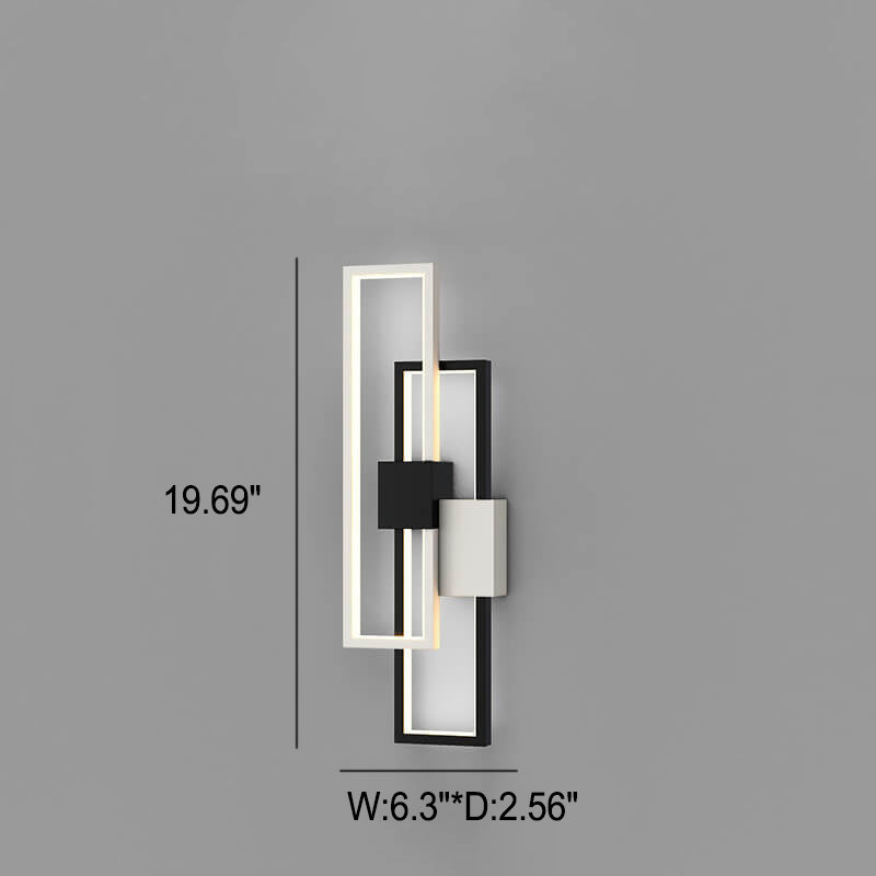 Minimalistische kreative quadratische Rahmen Eisen Silikon LED Wandleuchte