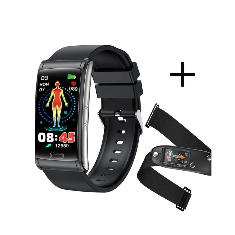 Sandsberg Smart Armband 3-Kanal-EKG Blutdruck Blutsauerstoff Blutzucker Schlaferkennung