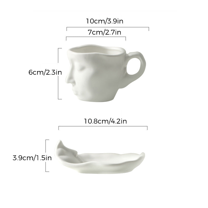 Metall berühren Gesicht kreative Keramik Kuss Kaffeetasse