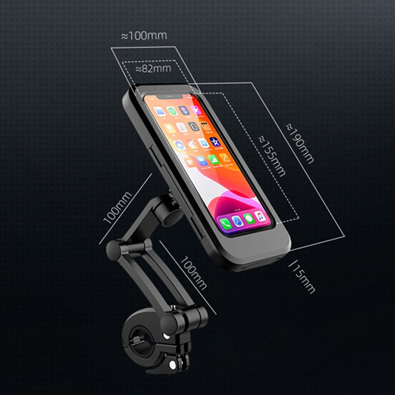 Sandsberg | Wasserdichter Fahrrad-Handyhalter mit Gehäuse, für Motorrad-/Fahrradlenker