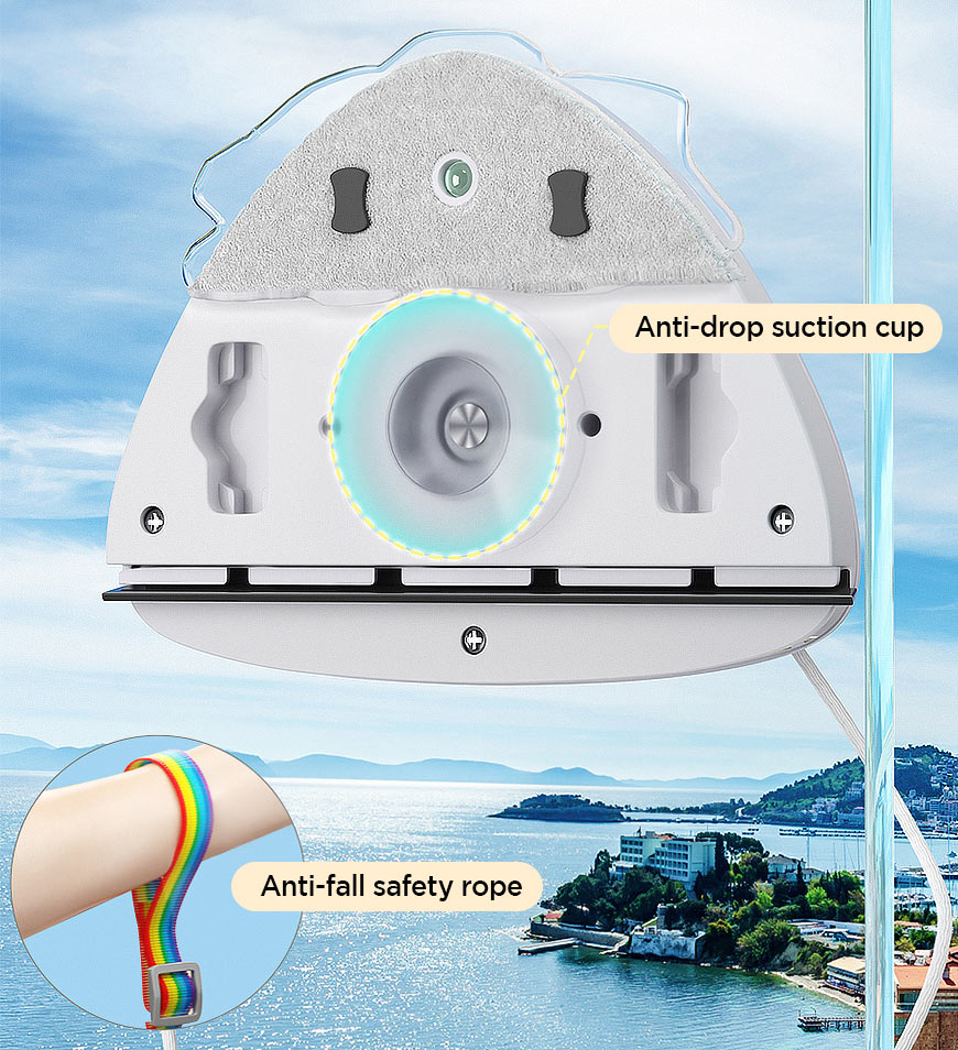 Magnetischer Glaswischer mit selbstrückstellender, frei einstellbarer Rückfederung Z47