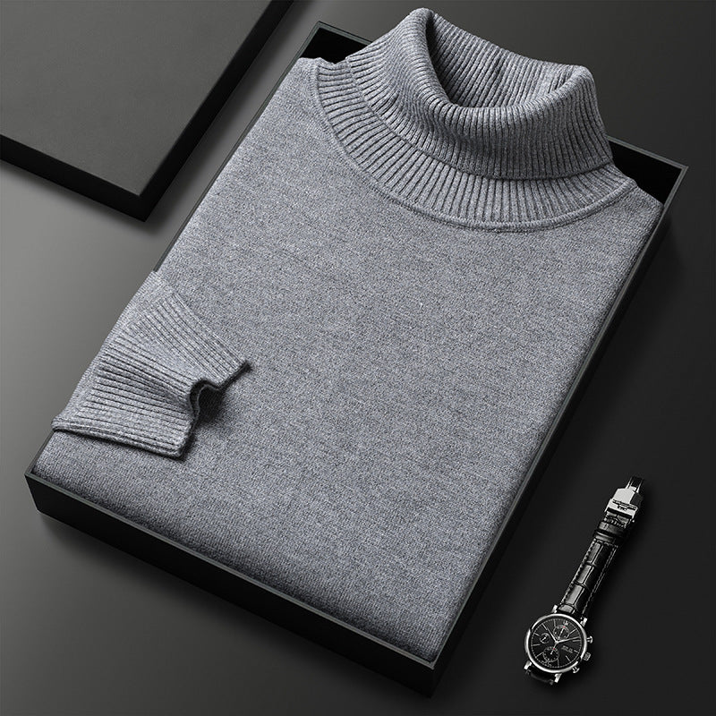 Herren einfarbiger Rollkragenpullover